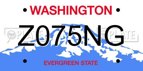Z075NG Washington License Plate