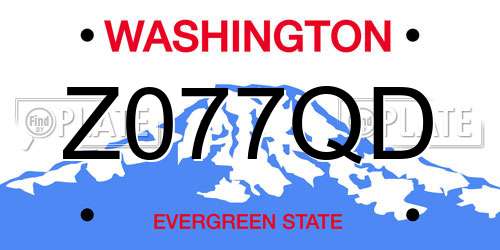 Z077QD Washington License Plate
