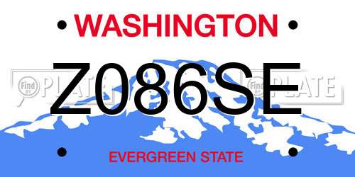 Z086SE Washington License Plate