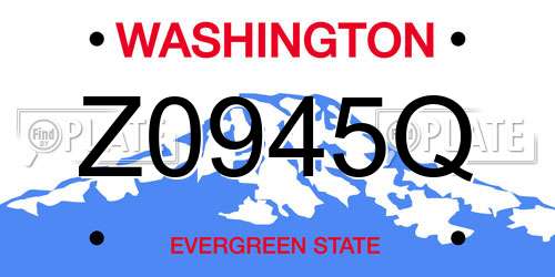 Z0945Q Washington License Plate