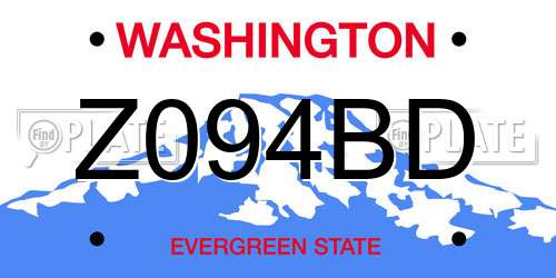 Z094BD Washington License Plate