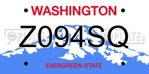 Z094SQ Washington License Plate