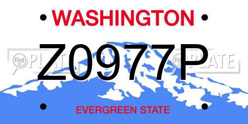 Z0977P Washington License Plate