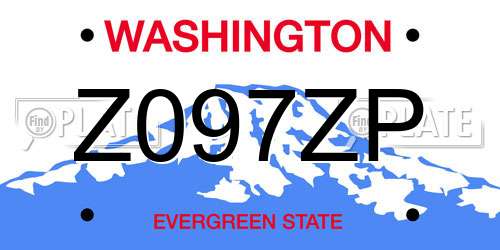 Z097ZP Washington License Plate