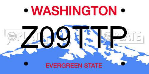 Z09TTP Washington License Plate