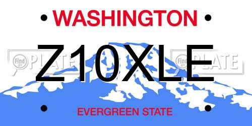 Z10XLE Washington License Plate