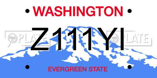 Z111YI Washington License Plate