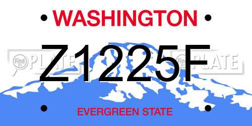 Z1225F Washington License Plate