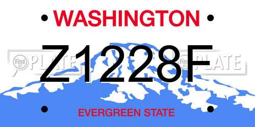 Z1228F Washington License Plate