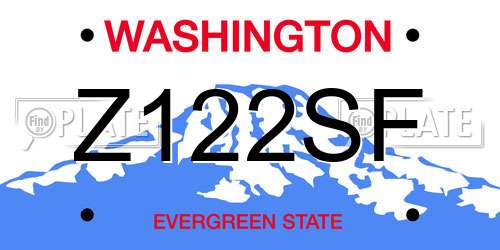 Z122SF Washington License Plate