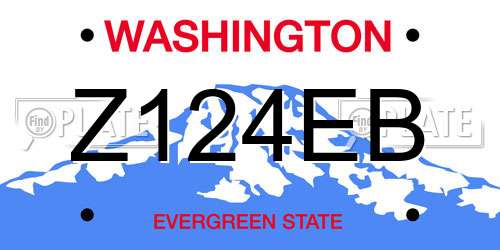 Z124EB Washington License Plate