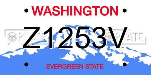 Z1253V Washington License Plate