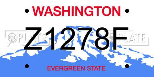 Z1278F Washington License Plate