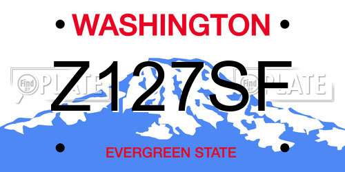 Z127SF Washington License Plate