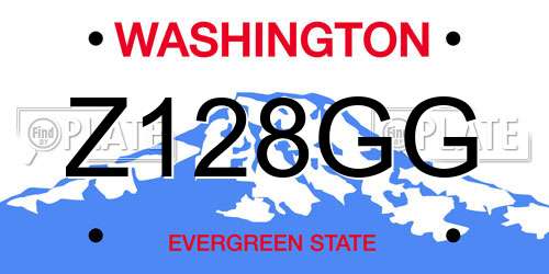 Z128GG Washington License Plate