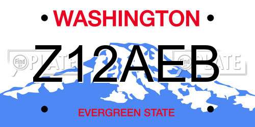 Z12AEB Washington License Plate