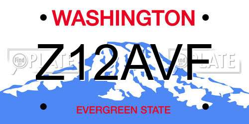 Z12AVF Washington License Plate
