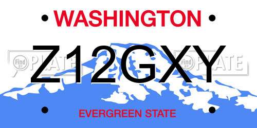 Z12GXY Washington License Plate