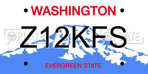Z12KFS Washington License Plate