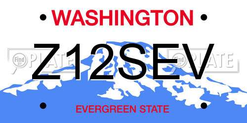 Z12SEV Washington License Plate