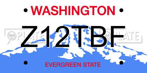 Z12TBF Washington License Plate