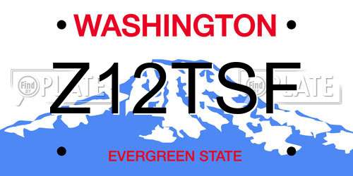 Z12TSF Washington License Plate