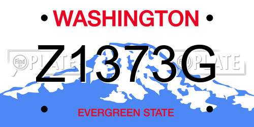 Z1373G Washington License Plate