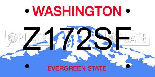 Z172SF Washington License Plate