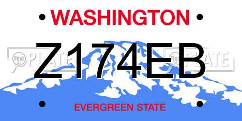 Z174EB Washington License Plate