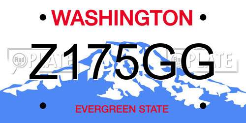 Z175GG Washington License Plate