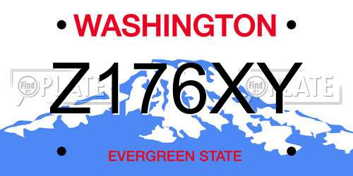 Z176XY Washington License Plate