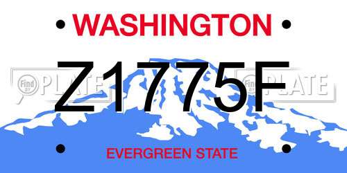 Z1775F Washington License Plate