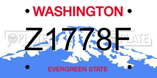 Z1778F Washington License Plate