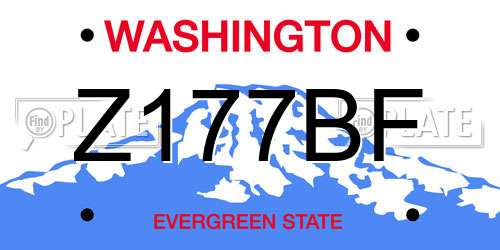Z177BF Washington License Plate