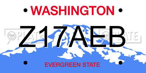 Z17AEB Washington License Plate
