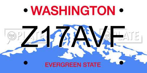 Z17AVF Washington License Plate