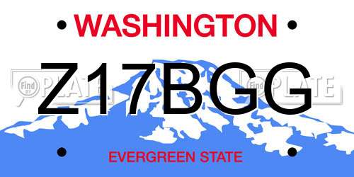 Z17BGG Washington License Plate