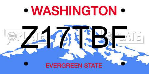 Z17TBF Washington License Plate