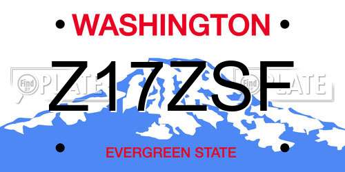 Z17ZSF Washington License Plate