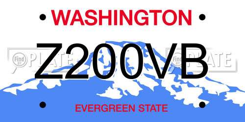 Z200VB Washington License Plate