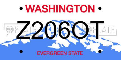 Z206OT Washington License Plate