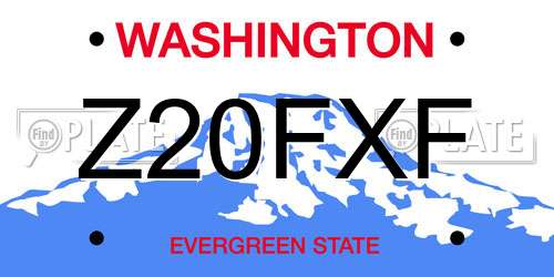 Z20FXF Washington License Plate