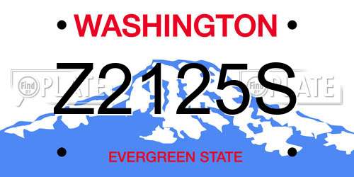 Z2125S Washington License Plate