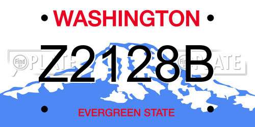 Z2128B Washington License Plate