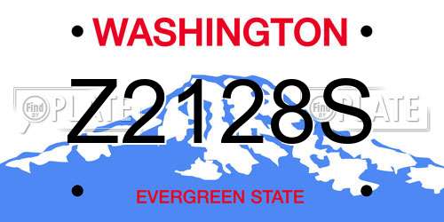 Z2128S Washington License Plate