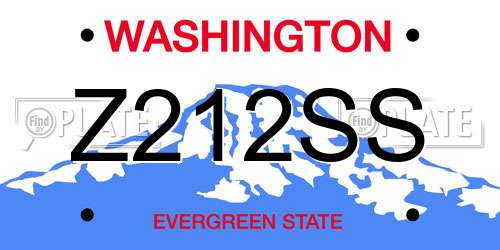Z212SS Washington License Plate