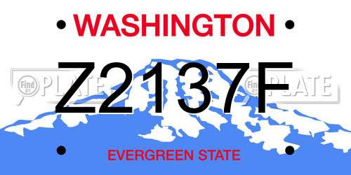 Z2137F Washington License Plate