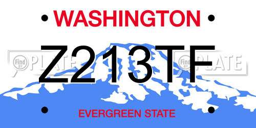 Z213TF Washington License Plate