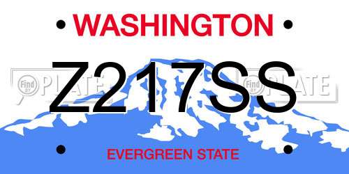 Z217SS Washington License Plate