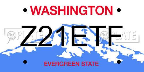 Z21ETF Washington License Plate